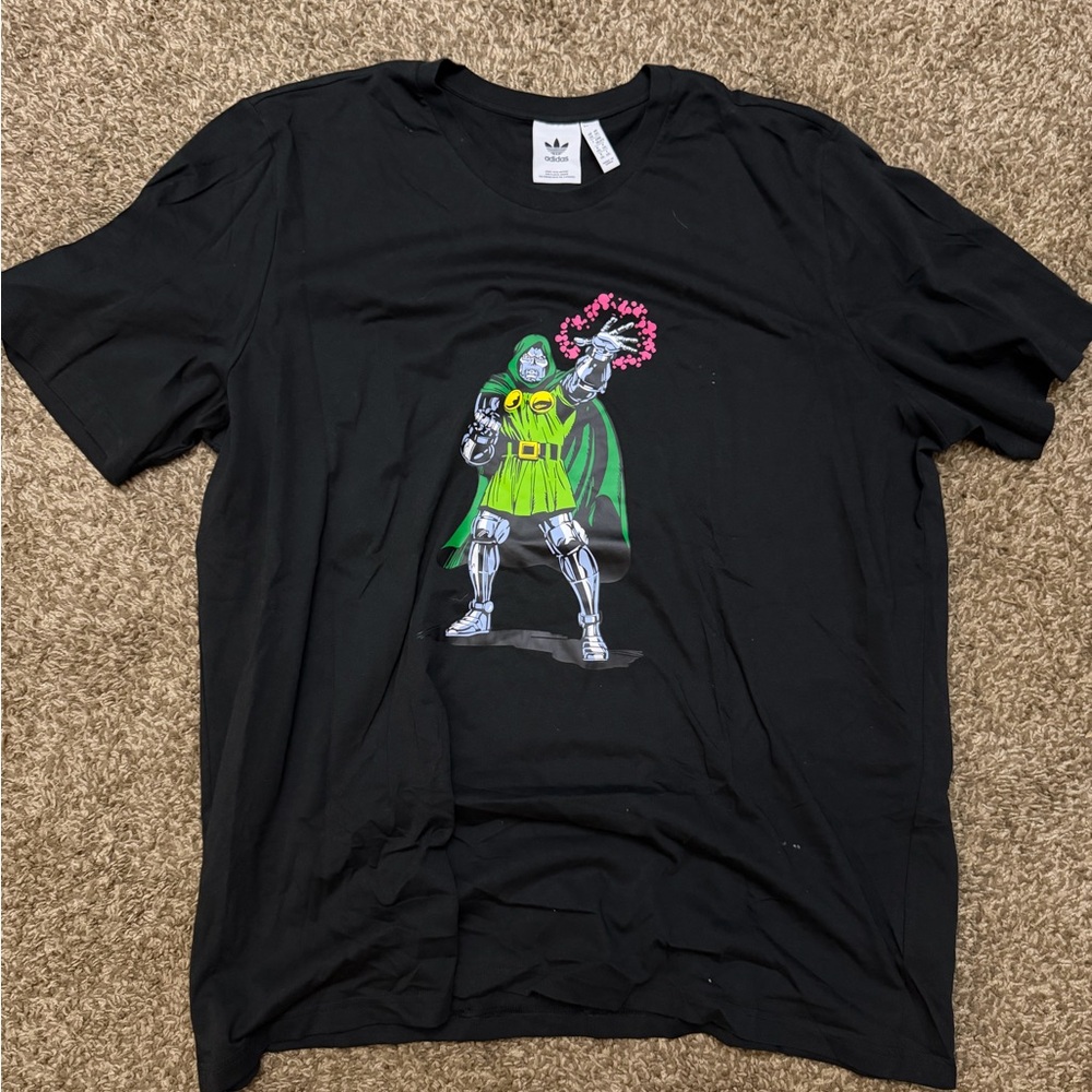 Adidas Black Dr Doom Marvel tee size 2XL used